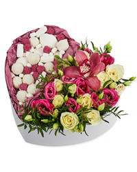 heart shaped bouquet with candies. USA