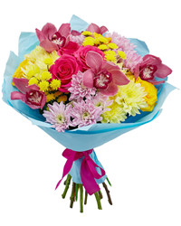 spray chrysanthemums roses and orchids. USA