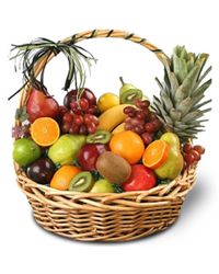 fruit basket with pineapple. USA